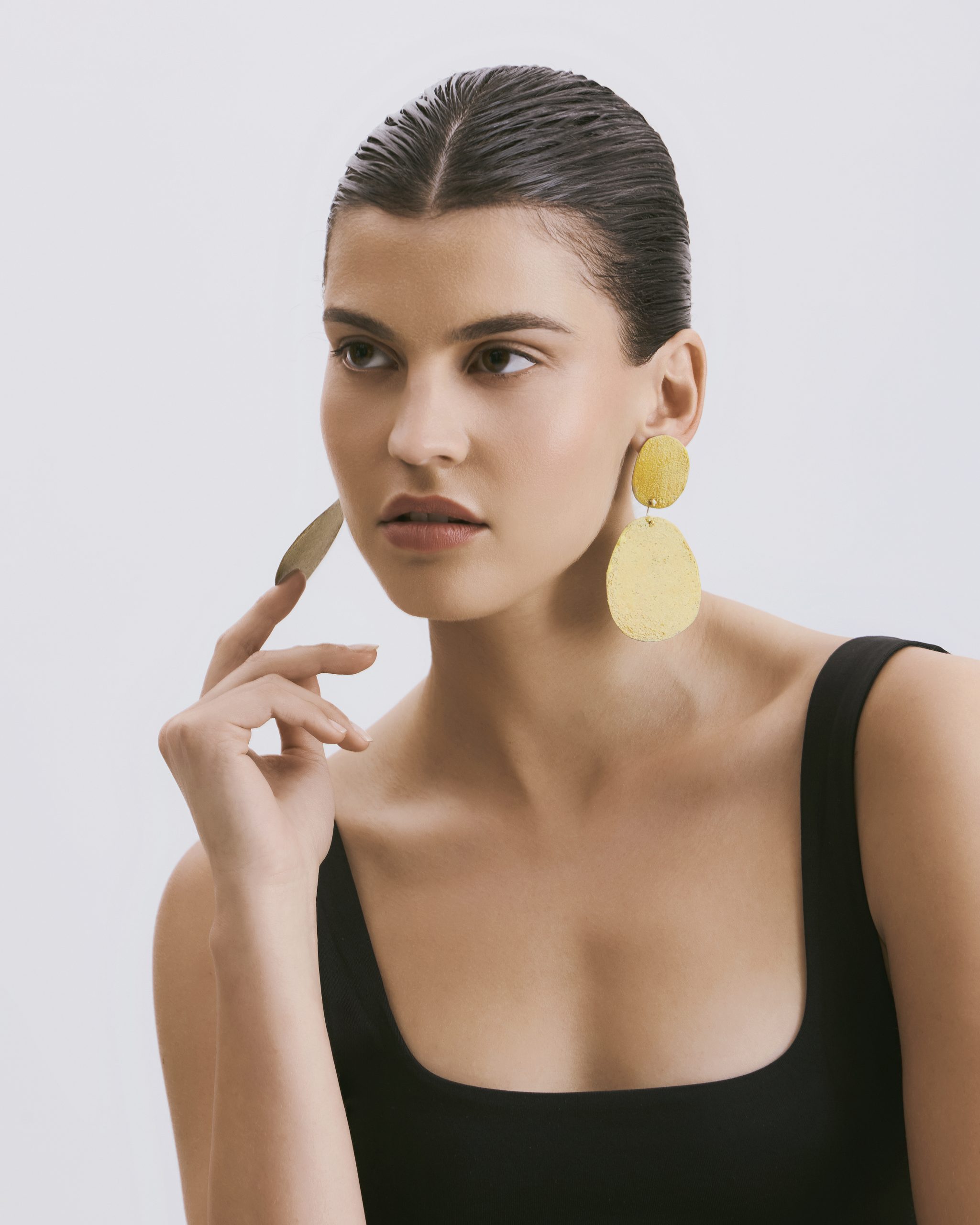 lumencollection2 Helios - Yellow Sculptural Drop Earrings - Image 1